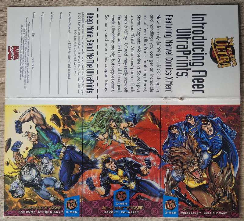 1994 Fleer Ultra cards (3 uncut cards)