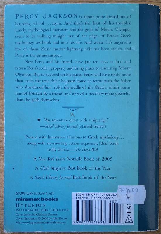 Percy Jackson & The Olympians Book 1: The Lightning Thief by Rick Riordan