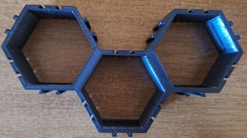 3 piece Hexagon Lego figure display