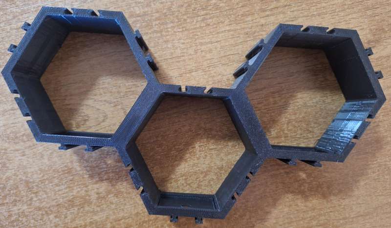 3 piece Hexagon Lego figure display