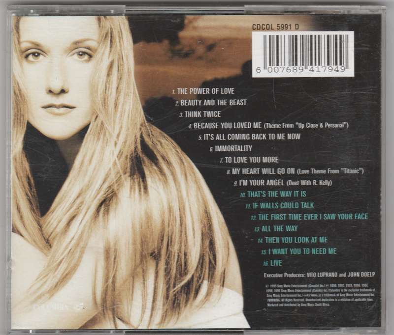 Celine All the way A Decade of song