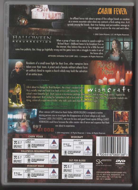 Horror volume two Cabin Fever/ Halloween resurrection/ Midnight Mass/ Wishcraft/ Out for blood