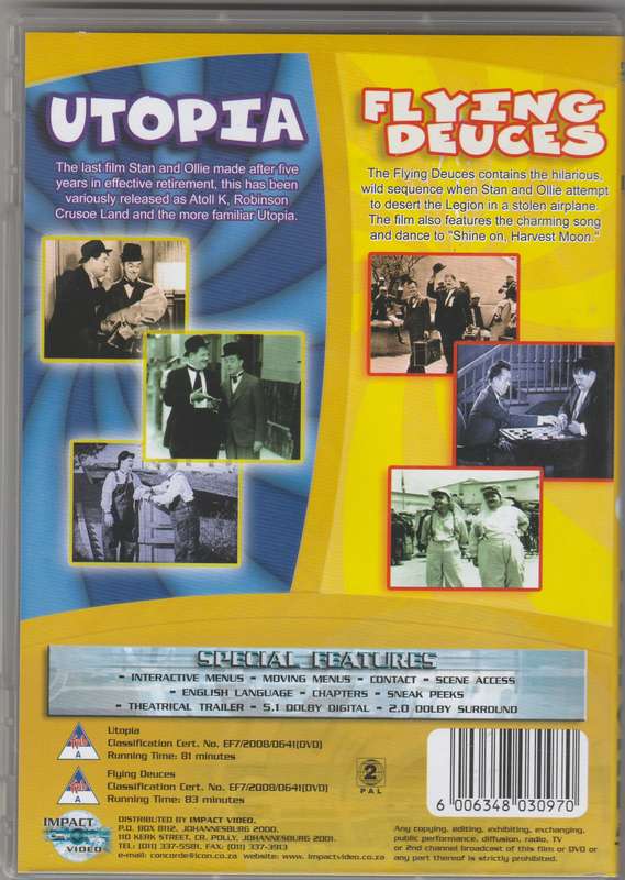 laurel and Hardy Double feature Utopia and Flying Deuces