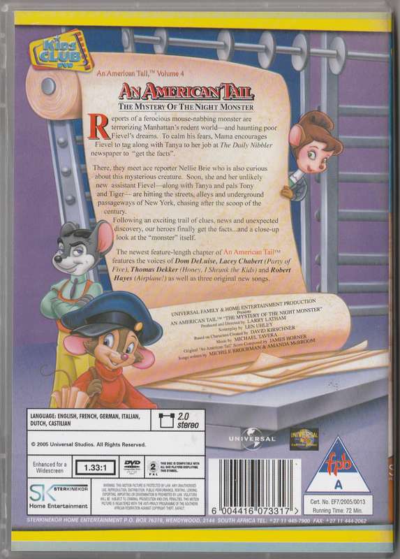 An American Tail: The Mystery of the Night Monster