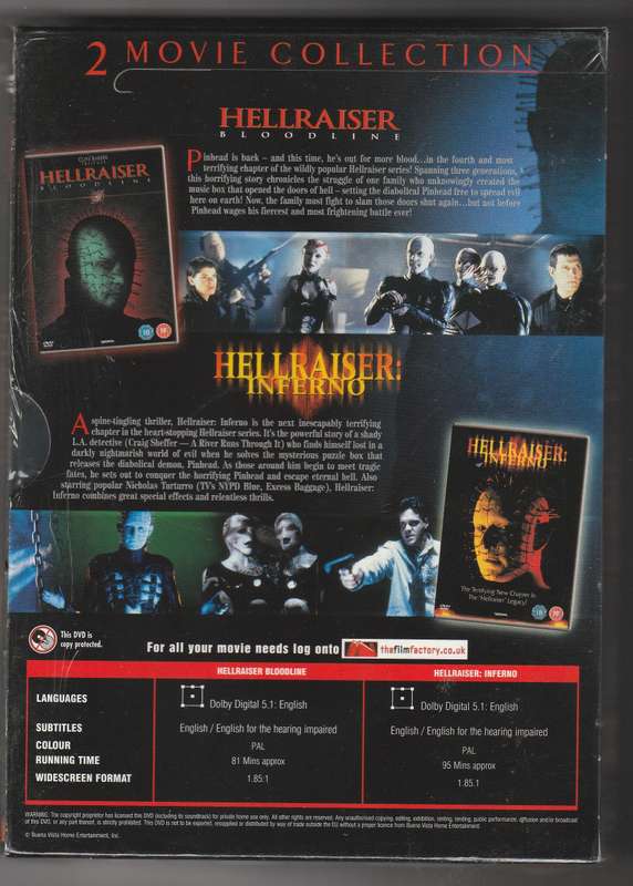 Hellraiser Box set Bloodline & Inferno