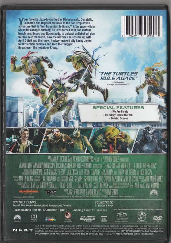 Teenage Mutant Ninja Turtles: Out Of The Shadows