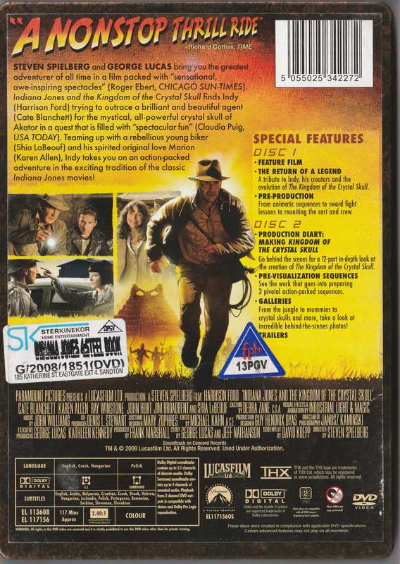 Indiana Jones and the Kingdom of the Crystal skull steel book