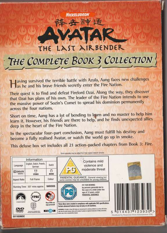 Avatar: The Last Air Bender The Complete Book 3 Collection