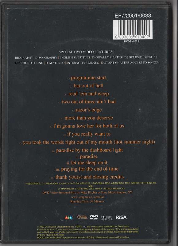 Meat loaf Hits out of Hell