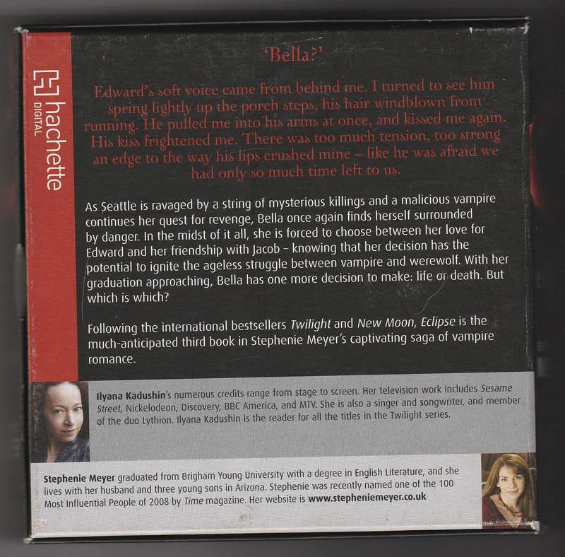 Eclipse by Stephenie Meyer Audio Book