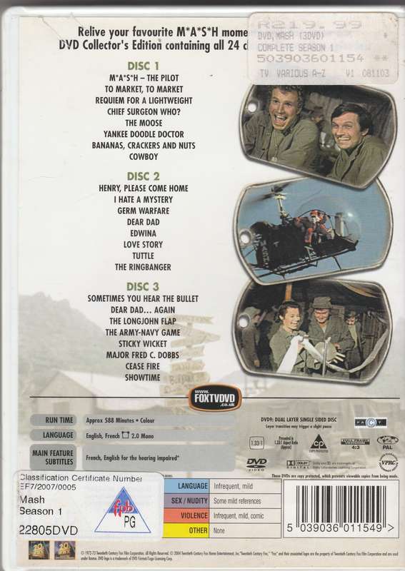 M.A.S.H Season one collector's edition