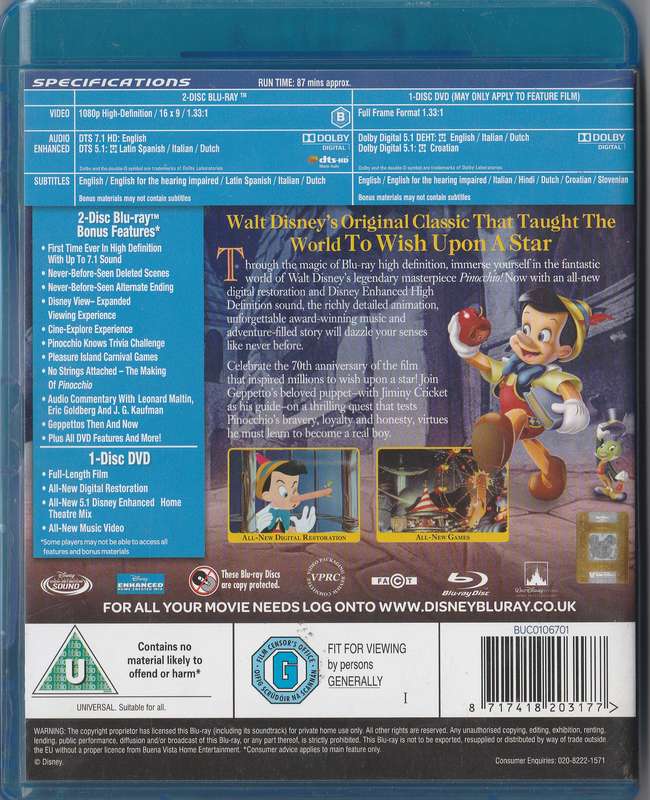 Pinocchio ( Blu-ray)