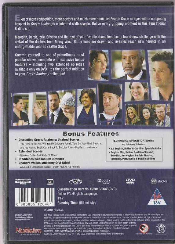 Grey's Anatomy The Complete Sixth season
