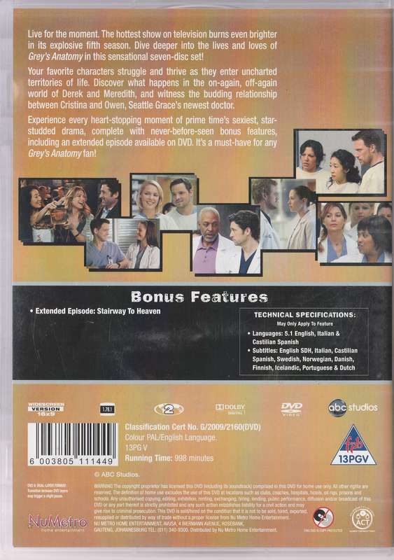 Grey's Anatomy The Complete Fifth season