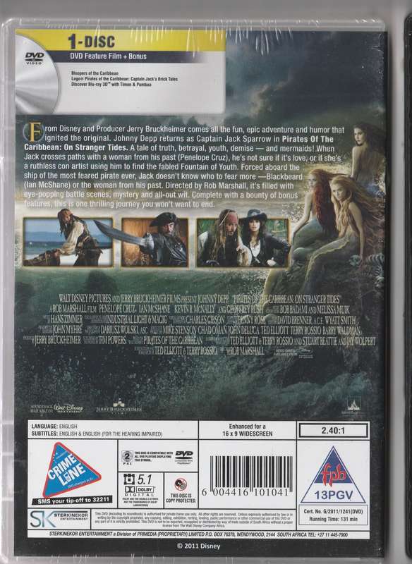 Pirates of the Caribbean: On stranger tides ( New & Sealed)