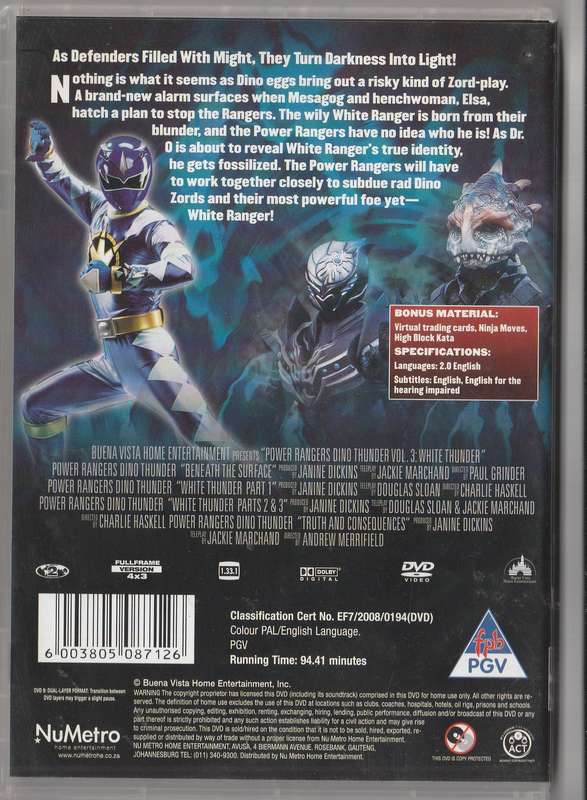 Power Rangers Dino Thunder White thunder volume 3