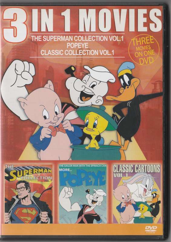 3 in 1 movies superman collection vol.1 Popeye classic collection vol.1