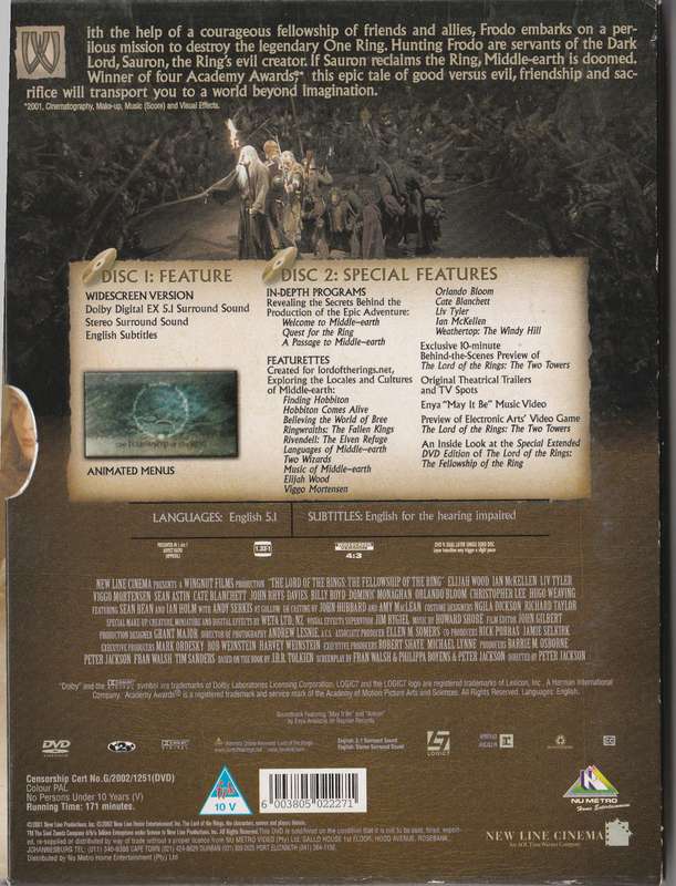 Lord of the Rings the Fellowship of the Ring