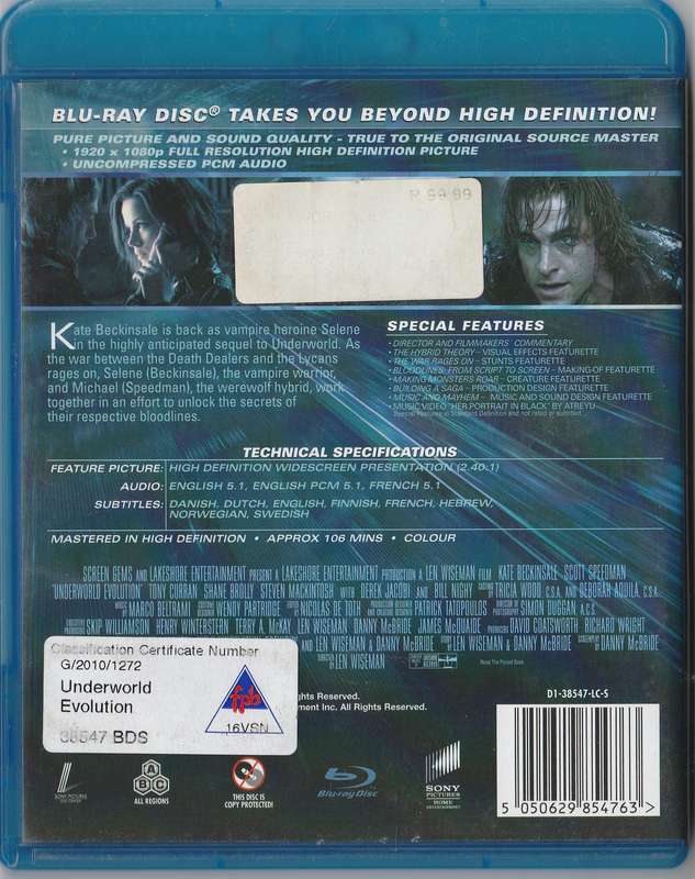 UnderWorld Evolution Blue-ray