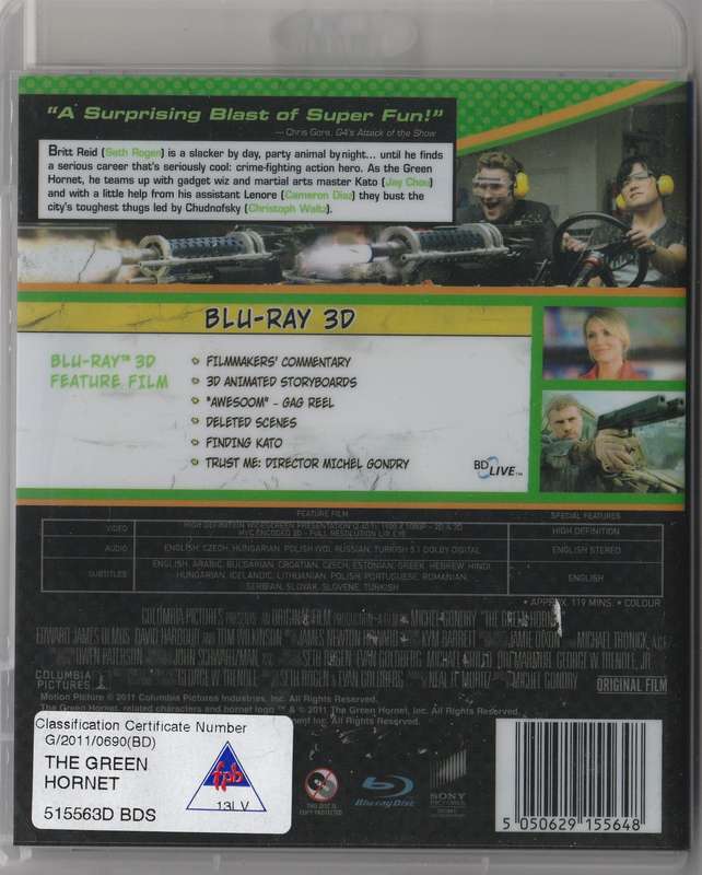 The Green Hornet Blu-ray 3D