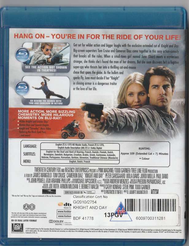 Knight and Day Blue-Ray