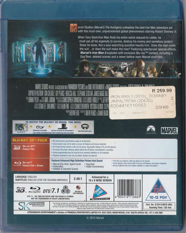 Iron Man 3 (Blu-Ray)