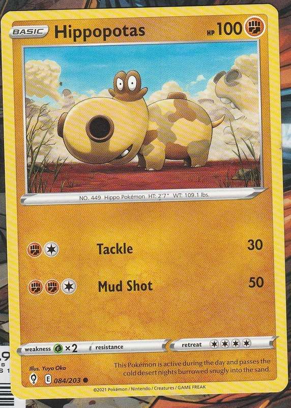 Pokemon Evolving Skies - Hippopotas