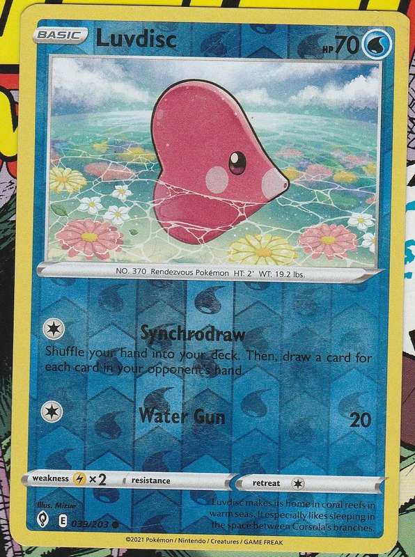 Pokemon Evolving Skies - Luvdisc reverse holo