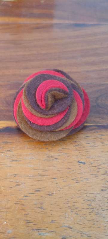 Fabric rose brooch