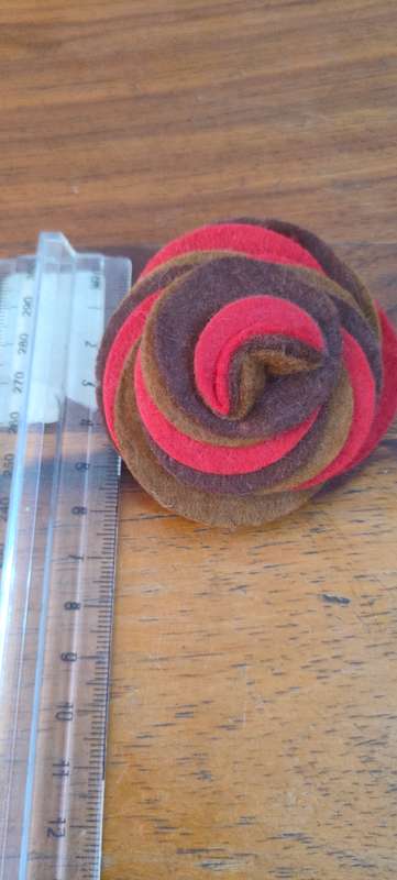 Fabric rose brooch