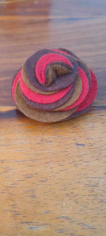 Fabric rose brooch