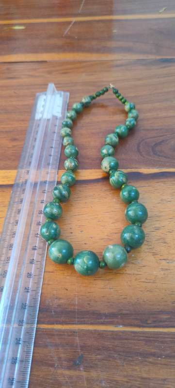 Green beads necklace