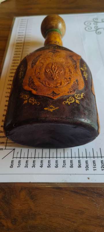 Vintage Italian wrapped leather decanter