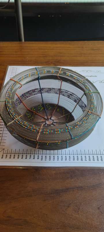 Wired bowl with bead work