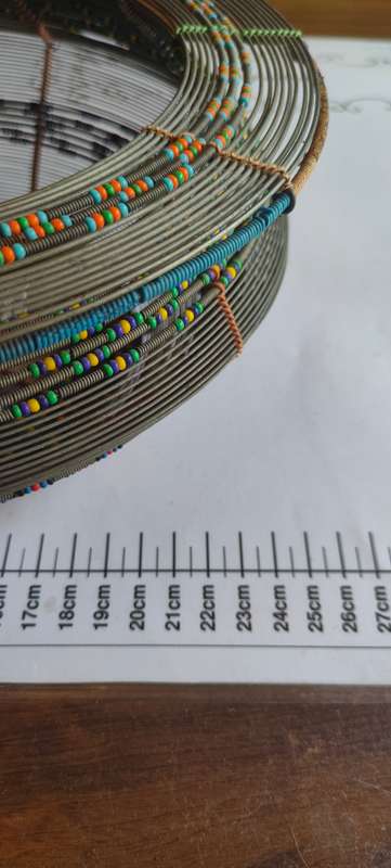 Wired bowl with bead work