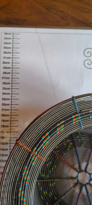 Wired bowl with bead work
