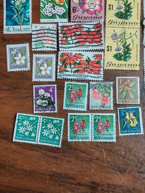 A vintage floral thematic lot of stamps from various countries