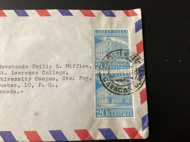 Venezuela Caracas 1950s Airmail Multiple Stamps on Cover to Canada