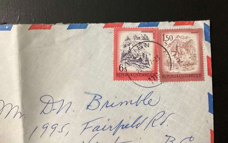 Austria Cover 1977 Parkhotel Karnten Vienna Stationary 6S + 1.5S to Canada plus letter!