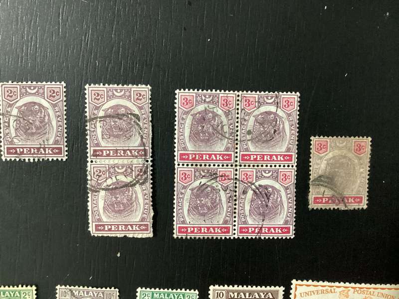 Early Malaysia Perak States Stamp lot 1800s to early 1900s