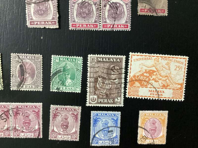 Early Malaysia Perak States Stamp lot 1800s to early 1900s