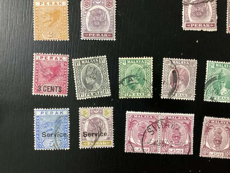 Early Malaysia Perak States Stamp lot 1800s to early 1900s