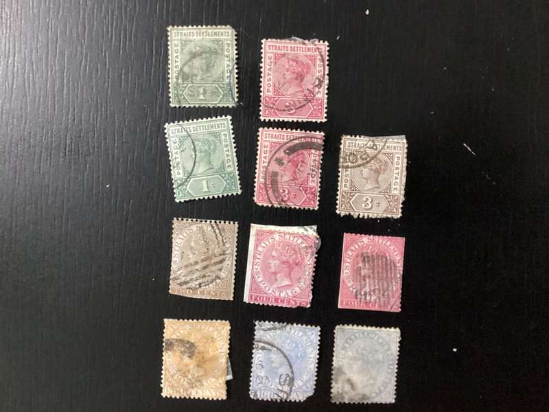 Early Queen Victoria Strait Settlements 1800s Stamp lot