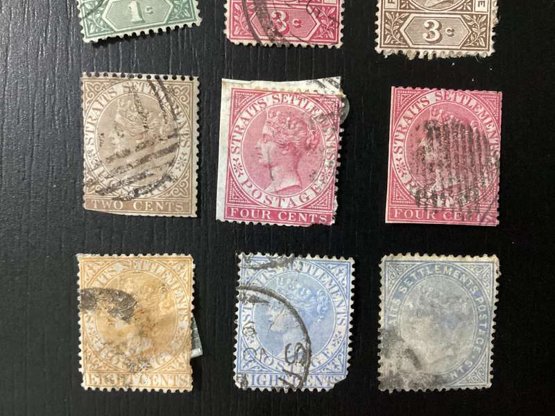 Early Queen Victoria Strait Settlements 1800s Stamp lot
