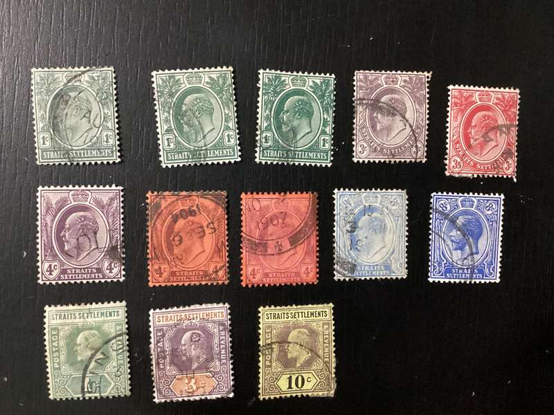 Straits Settlements King Edward VII Stamps Lot