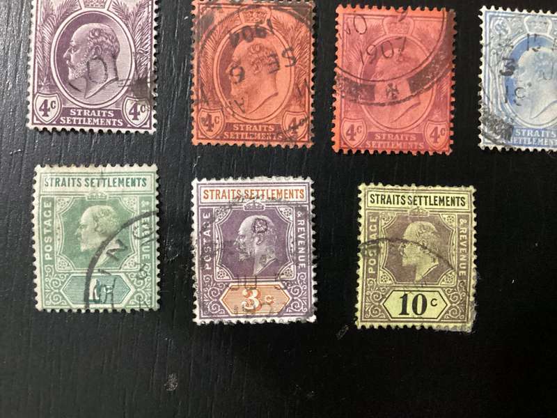 Straits Settlements King Edward VII Stamps Lot