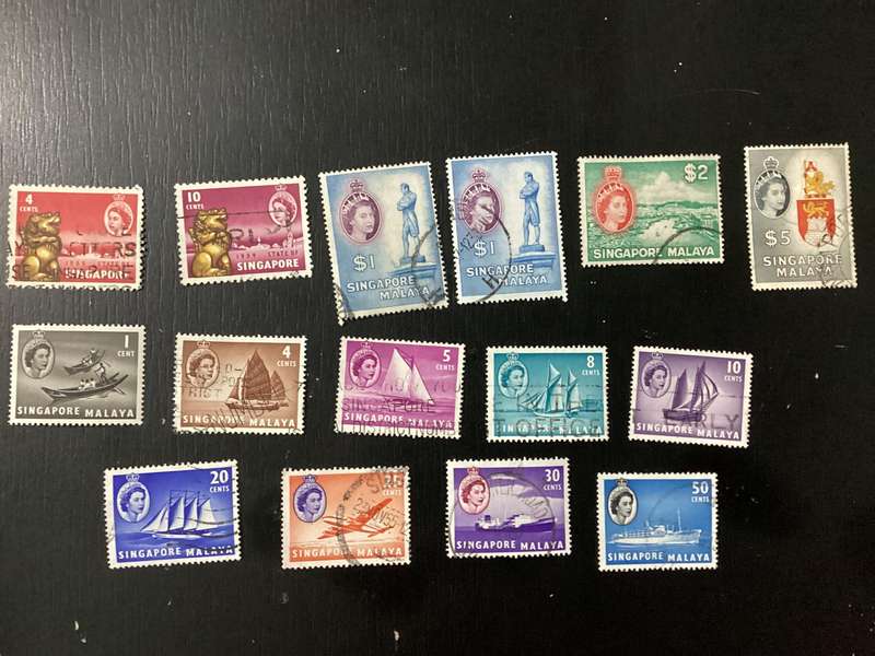 Singapore Malaya Queen Elizabeth stamps up to $5 high value!