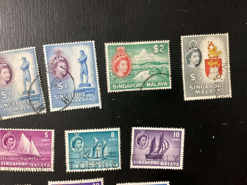 Singapore Malaya Queen Elizabeth stamps up to $5 high value!