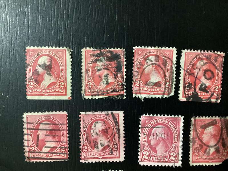 United States late 1800s early 1900s George Washington 1c and 2c stamps