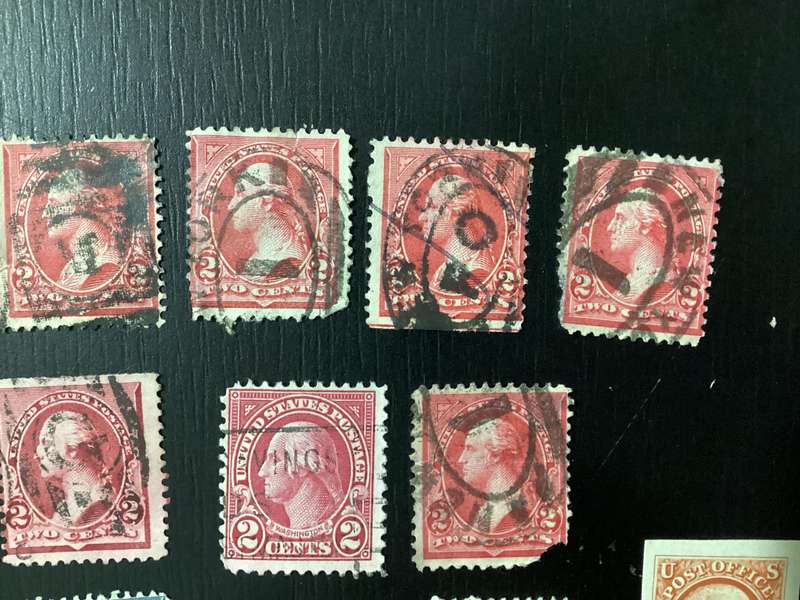 United States late 1800s early 1900s George Washington 1c and 2c stamps